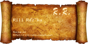 Rill Réka névjegykártya